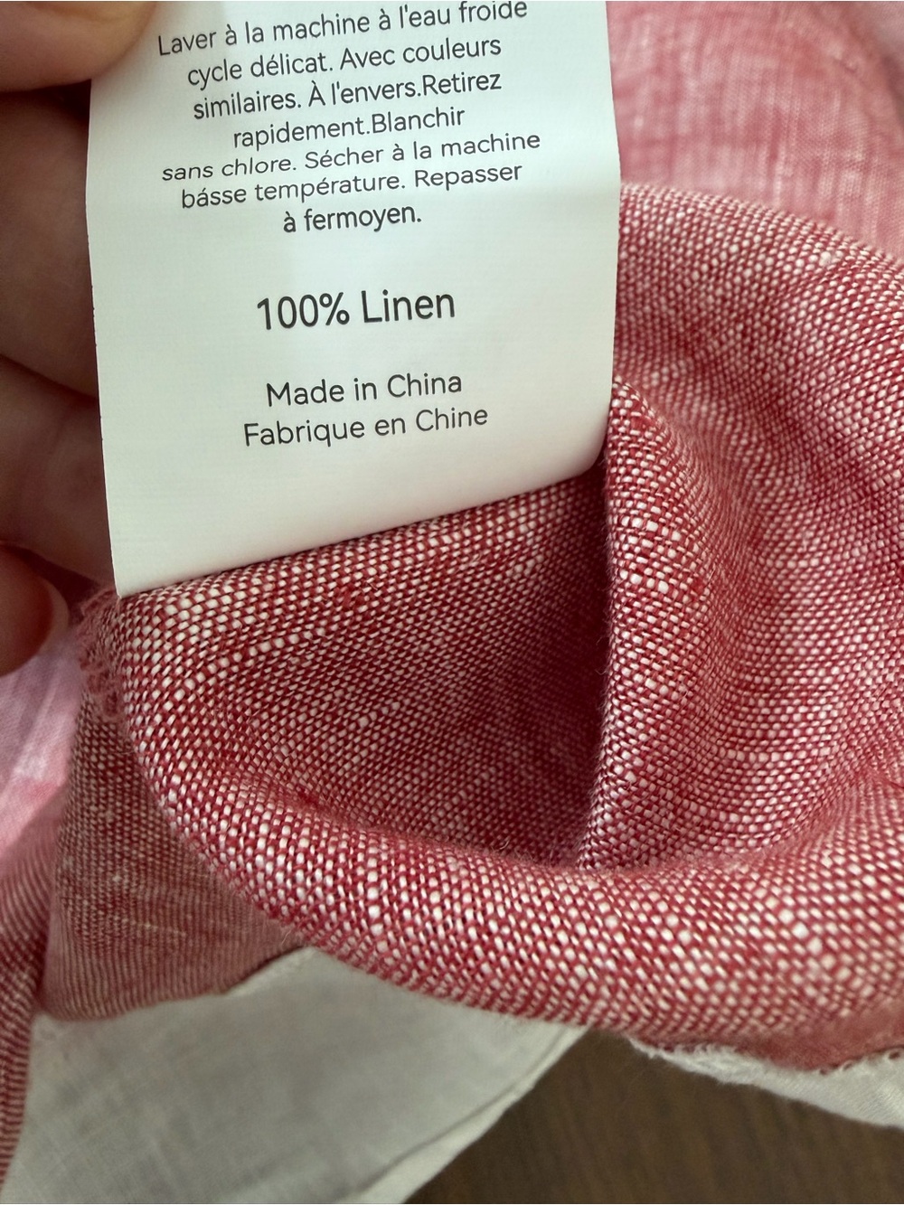 Lintico 100% Linen Buttoned Closure Color-Blocked Shirt Denim Rose M Luxury NWT - Picture 10 of 10